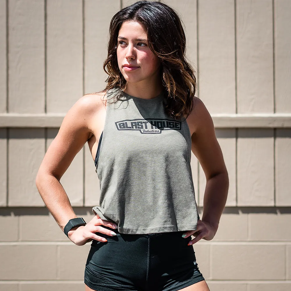 ICON CROP TANK - OLIVE